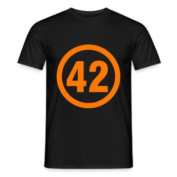 42 - Men's T-Shirt - black - Front - AI Model Male 178 light (178cm)
