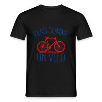 BEAU COMME UN VELO T-shirt Humour beauté , vélo - T-shirt homme - noir - Devant - AI Model Male 178 light (178cm)
