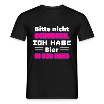 Bitte nicht Schubsen, Ich habe Bier In der Hand - Männer T-Shirt - Schwarz - Vorne - AI Model Male 178 light (178cm)