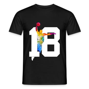 NUMÉRO 18 BASKETBALL 18E ANNIVERSAIRE - T-shirt homme - noir - Devant - AI Model Male 178 light (178cm)