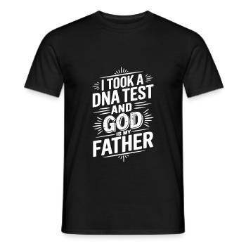DNA test done, God is my father! Christian - Men's T-Shirt - black - Front - AI Model Male 178 light (178cm)