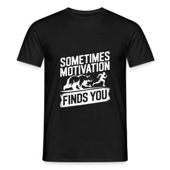 Sometimes motivation finds you! Race Jogging - Men's T-Shirt - black - Front - AI Model Male 178 light (178cm)