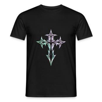 Goth Cross Y2K Emo Cross Gothic Aesthetic - Men's T-Shirt - black - Front - AI Model Male 178 light (178cm)