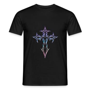 Goth Cross Y2K Emo Cross Gothic Aesthetic - Men's T-Shirt - black - Front - AI Model Male 178 light (178cm)
