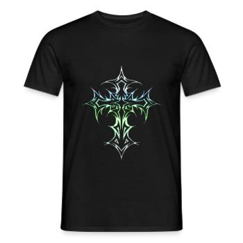 Croix gothique Y2K Emo Croix Gothique Esthétique Tribal - T-shirt homme - noir - Devant - AI Model Male 178 light (178cm)