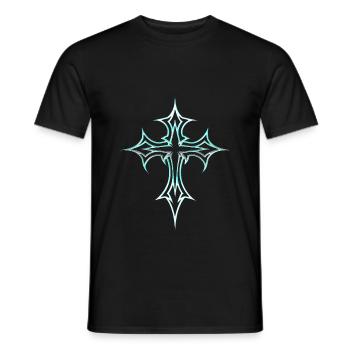 Croix gothique Y2K Emo Croix Gothique Esthétique Tribal - T-shirt homme - noir - Devant - AI Model Male 178 light (178cm)