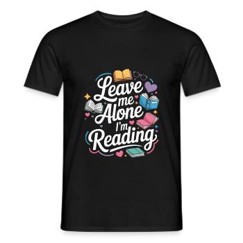 Lass mich alleine, ich lese! Bücherwurm Lesen - Männer T-Shirt - Schwarz - Vorne - AI Model Male 178 light (178cm)