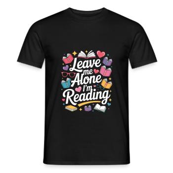 Lass mich alleine, ich lese! Bücherwurm Lesen - Männer T-Shirt - Schwarz - Vorne - AI Model Male 178 light (178cm)