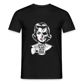 Noir comme mon âme ! Goth Café Emo Girl - T-shirt homme - noir - Devant - AI Model Male 178 light (178cm)