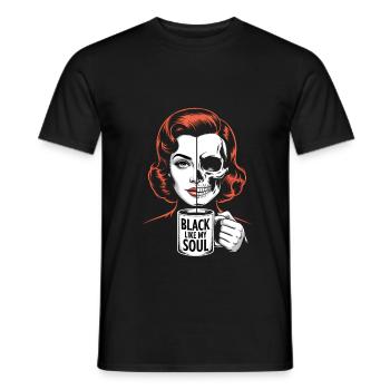 Noir comme mon âme ! Goth Café Emo Girl - T-shirt homme - noir - Devant - AI Model Male 178 light (178cm)