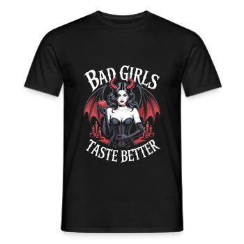 Les mauvaises filles ont meilleur goût ! Gothique Gothique Emo Baddie - T-shirt homme - noir - Devant - AI Model Male 178 light (178cm)