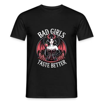 Les mauvaises filles ont meilleur goût ! Gothique Gothique Emo Baddie - T-shirt homme - noir - Devant - AI Model Male 178 light (178cm)