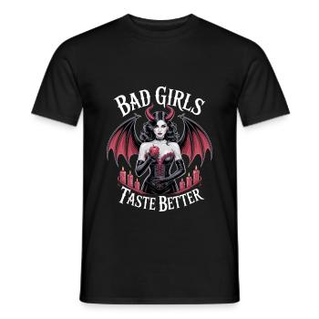 Les mauvaises filles ont meilleur goût ! Gothique Gothique Emo Baddie - T-shirt homme - noir - Devant - AI Model Male 178 light (178cm)