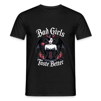 Les mauvaises filles ont meilleur goût ! Gothique Gothique Emo Baddie - T-shirt homme - noir - Devant - AI Model Male 178 light (178cm)