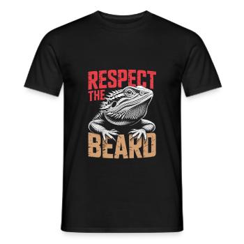 Respect the Beard! Bearded Dragon Reptile Terraristics - Men's T-Shirt - black - Front - AI Model Male 178 light (178cm)