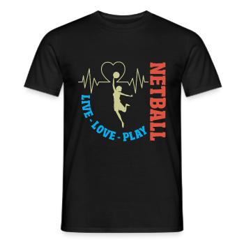 Love Netball Netball Player Gift - Men's T-Shirt - black - Front - AI Model Male 178 light (178cm)