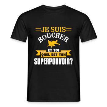 cadeau papa travail anniversaire homme humour - T-shirt homme - noir - Devant - AI Model Male 178 light (178cm)