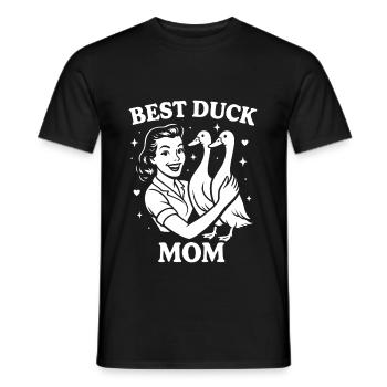 Funny Duck Duck - Best Duck Mom - Duck Mom - Men's T-Shirt - black - Front - AI Model Male 178 light (178cm)