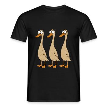 Ducks Funny Ducks Duck Mom Duck Dad - Men's T-Shirt - black - Front - AI Model Male 178 light (178cm)
