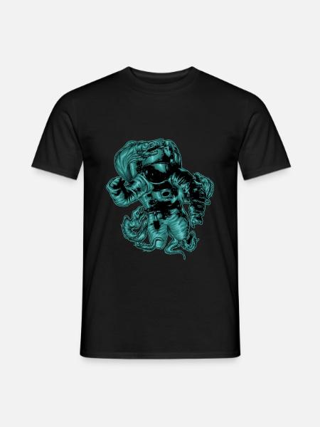 Dykker sport dykkerdragt havbundsmotiv - Mænd T-shirt - sort
