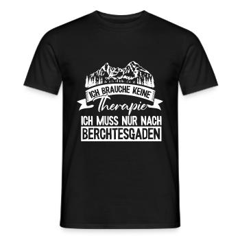 Berchtesgaden keine Therapie Watzmann Wandern - Männer T-Shirt - Schwarz - Vorne - AI Model Male 178 light (178cm)
