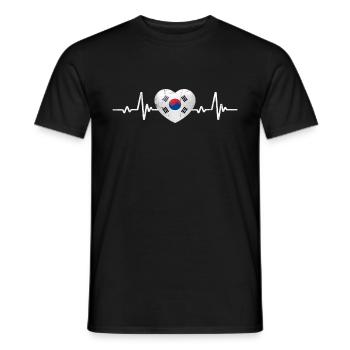Corée du Sud Coeur Drapeau Sud-Coréen Rétro - T-shirt homme - noir - Devant - AI Model Male 178 light (178cm)