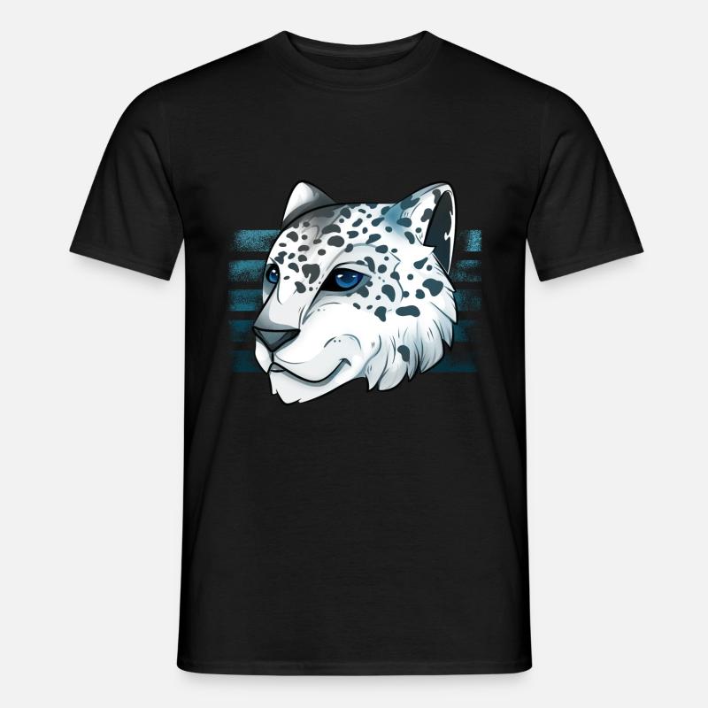 Schneeleopard - Männer T-Shirt - Schwarz