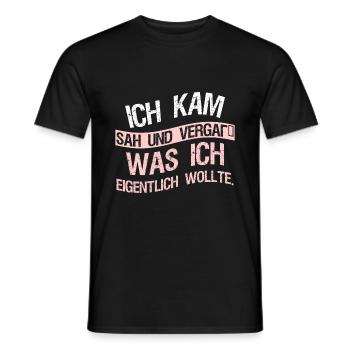 Ich kam sah und vergaÃ was ich eigentlich wollte. - Männer T-Shirt - Schwarz - Vorne - AI Model Male 178 light (178cm)