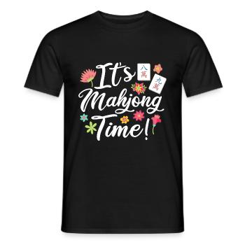 Cadeau pour les fans de Mahjong - T-shirt homme - noir - Devant - AI Model Male 178 light (178cm)