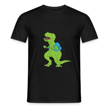 T-Rex dinosaure Dino Scolarisation - T-shirt homme - noir - Devant - AI Model Male 178 light (178cm)