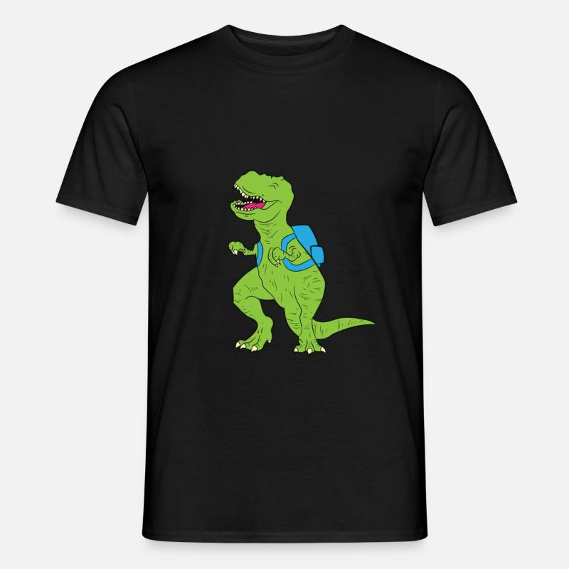 T-Rex Dinosaurier Dino Einschulungs Schulkind - Männer T-Shirt - Schwarz