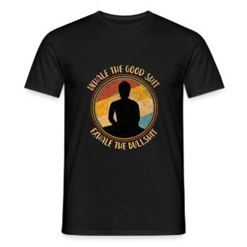 Yoga meditate sport fitness meditation gift - Men's T-Shirt - black - Front - AI Model Male 178 light (178cm)