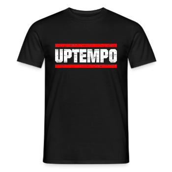 Uptempo - Rave - Hardstyle - Gabber - Gift - Men's T-Shirt - black - Front - AI Model Male 178 light (178cm)