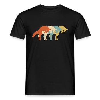 Fuchssprung Retro Fuchs Vintage Füchse - Männer T-Shirt - Schwarz - Vorne - AI Model Male 178 light (178cm)