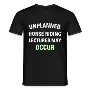 DES CONFÉRENCES D’ÉQUITATION IMPRÉVUES PEUVENT AVOIR LIEU - T-shirt homme - noir - Devant - AI Model Male 178 light (178cm)