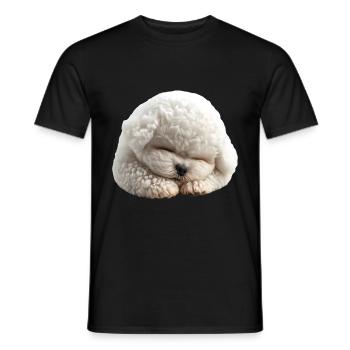 Bichon Frise - Männer T-Shirt - Schwarz - Vorne - AI Model Male 178 light (178cm)