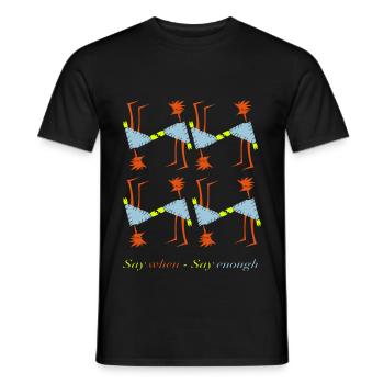 Zeg wanneer - Zeg genoeg - Heren T-shirt - zwart - Voor - AI Model Male 178 light (178cm)