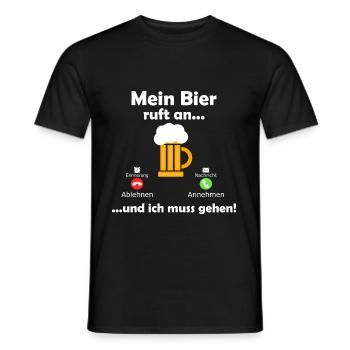 Mein Bier ruft an - Männer T-Shirt - Schwarz - Vorne - AI Model Male 178 light (178cm)