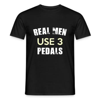 REAL MEN USE 3 PEDALS - Männer T-Shirt - Schwarz - Vorne - AI Model Male 178 light (178cm)