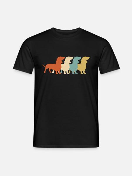 Teckel Retro Teckel Blaireau - T-shirt homme - noir