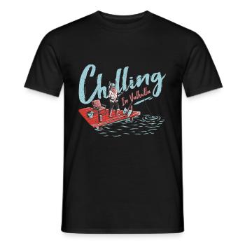 Chilling in Valhalla Viking Axe Norseman - Men's T-Shirt - black - Front - AI Model Male 178 light (178cm)