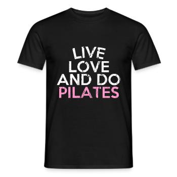 LIVE LOVE AND DO PILATES - Men's T-Shirt - black - Front - AI Model Male 178 light (178cm)