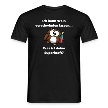 I can make wine disappear. Super power - Men's T-Shirt - black - Front - AI Model Male 178 light (178cm)