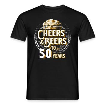 Cheers Beer 50th Birthday 50 Years Old Gift - Men's T-Shirt - black - Front - AI Model Male 178 light (178cm)