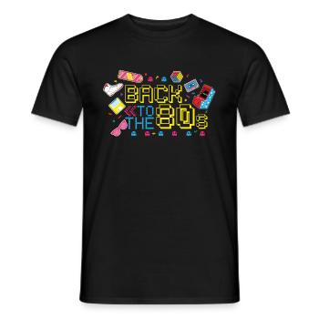 Back to the 80s 80er Jahre Retro - Männer T-Shirt - Schwarz - Vorne - AI Model Male 178 light (178cm)