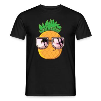 Ananas Strand Sonnenbrille Hawaii Aloha Cool - Männer T-Shirt - Schwarz - Vorne - AI Model Male 178 light (178cm)