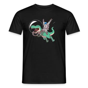 L'astronaute monte T Rex Dinosauier Astro Dino - T-shirt homme - noir - Devant - AI Model Male 178 light (178cm)