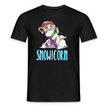 Snowicorn Christmas Licorne Licorne Noël - T-shirt homme - noir - Devant - AI Model Male 178 light (178cm)