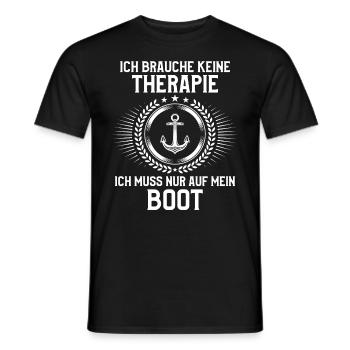 Therapie Kapitän Boot Segelboot Yacht - Männer T-Shirt - Schwarz - Vorne - AI Model Male 178 light (178cm)
