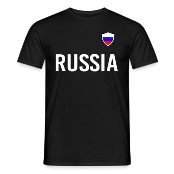 Football Flag Flag Russia Soccer Russia - Men's T-Shirt - black - Front - AI Model Male 178 light (178cm)